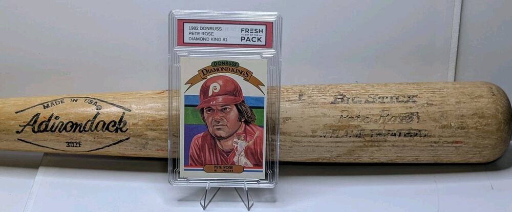 Pete Rose Adirondack Big Stick Bat 1982 Donruss Diamond Kings Card Lot